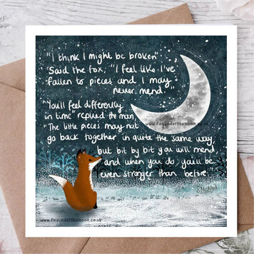 Fox Under The Moon 'Broken' Fox Card