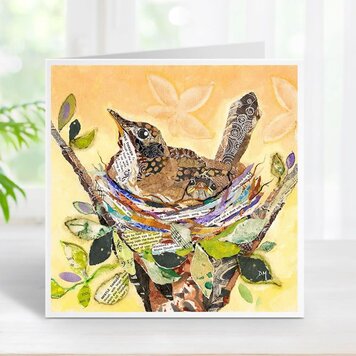 Dawn Maciocia 'Peek-A-Boo' Thrush Art Card