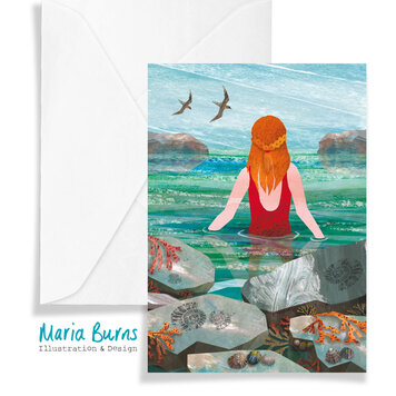 Maria Burns Wild Swimming Illustrated Art Card