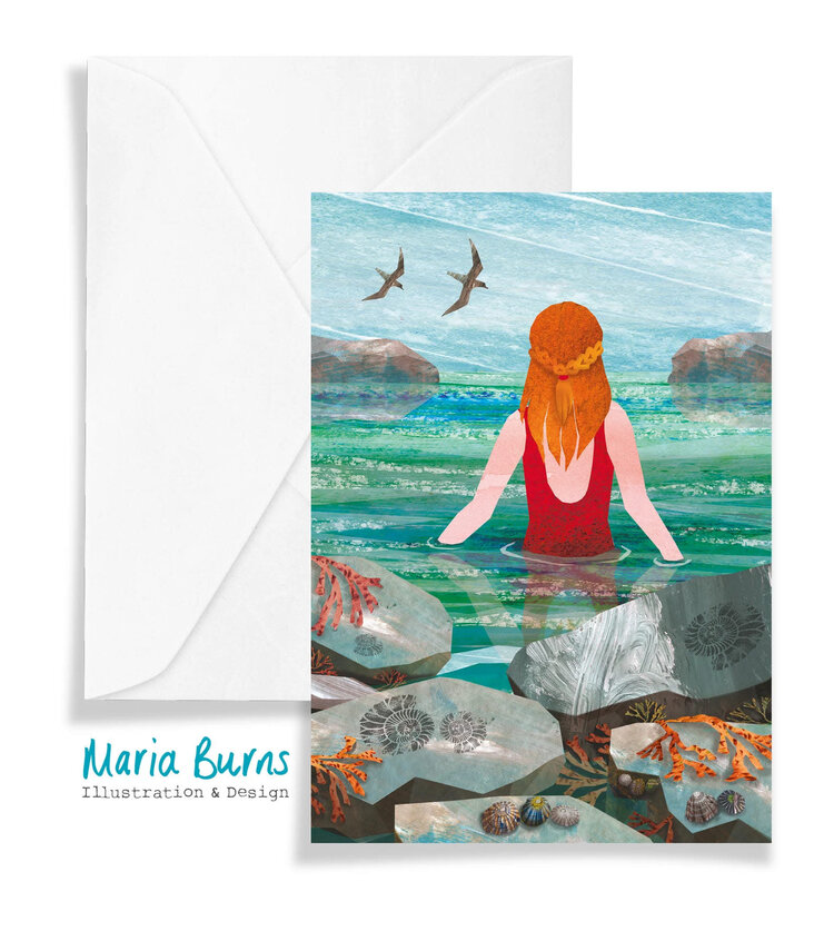 Maria Burns Wild Swimming Illustrated Art Card
