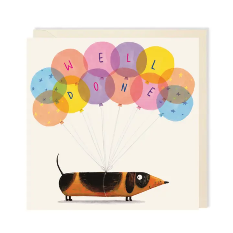 Charley Rabbit 'Well Done' Dachshund Card