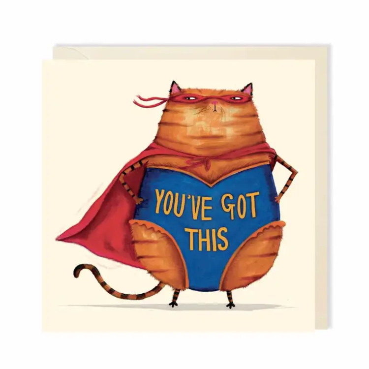 Charley Rabbit 'You've Got This' Superhero Cat Card