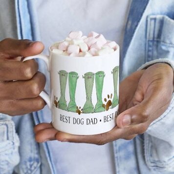 This Is Nessie 'Best Dog Dad' Pawprint Mug