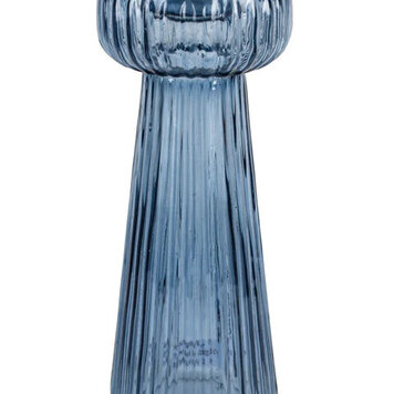 Grand Illusions Tall Ribbed Glass Tea Light Holder