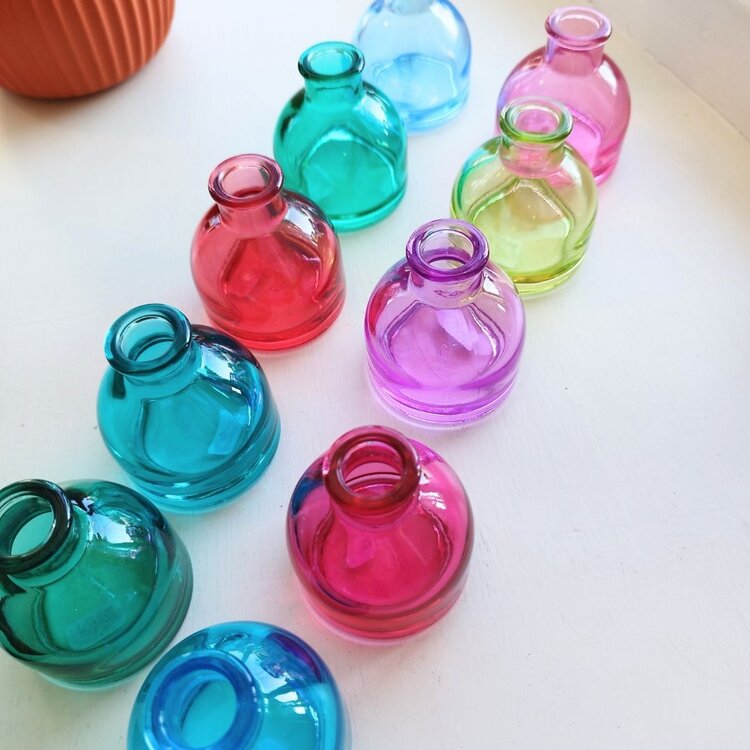 Chive Round Jewel Tone Loft Glass Bud Vase - Various Colours