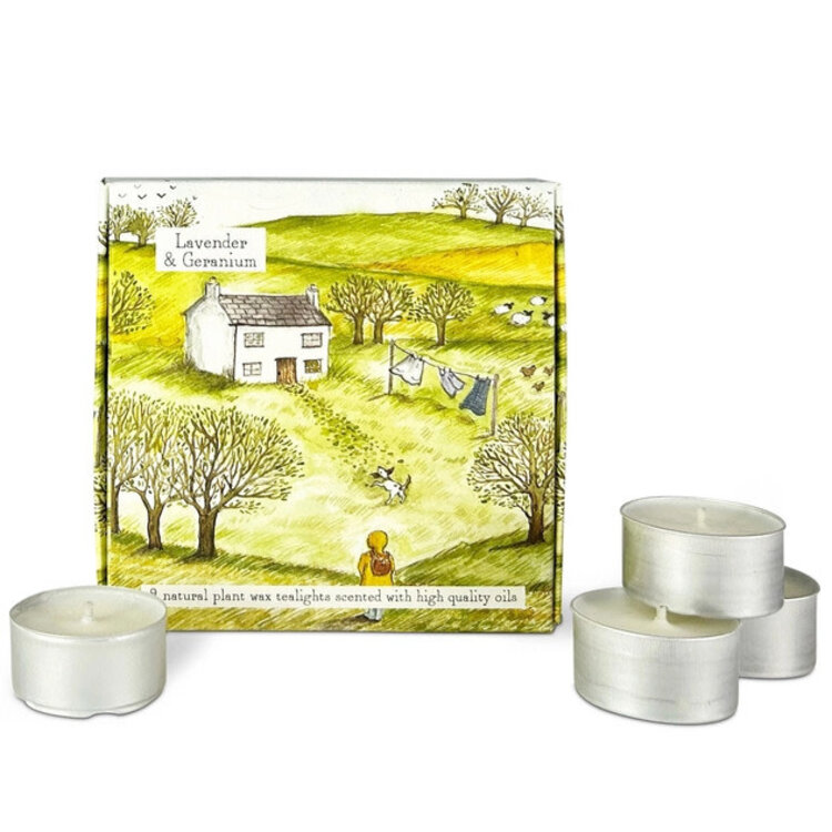 Heaven Scent Box Of Tealights- Girl & Dog [Lavender & Geranium]