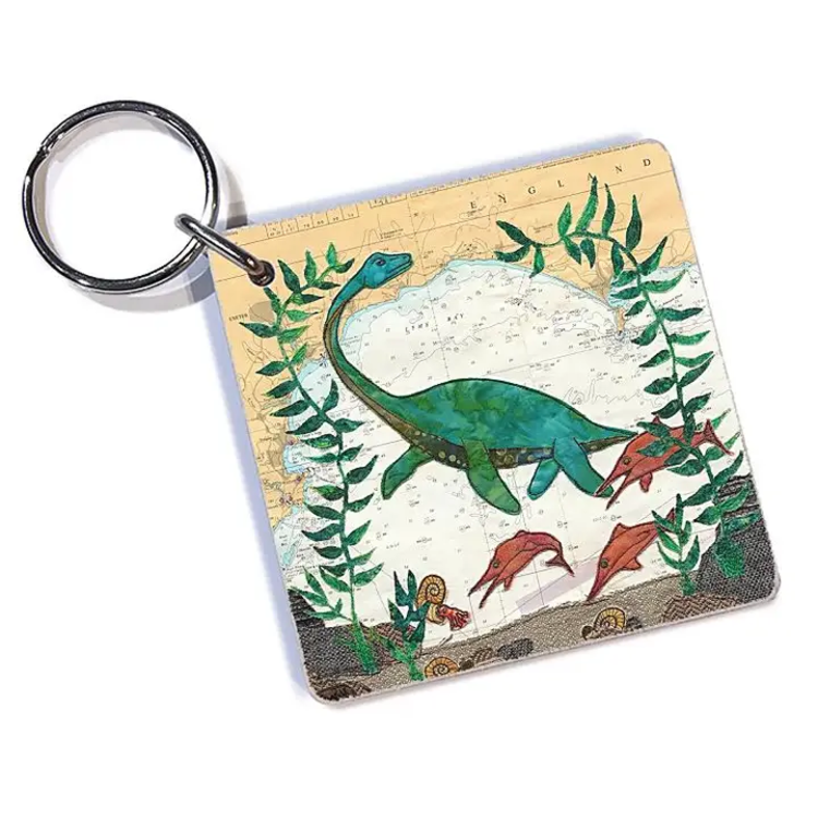 Hannah Wisdom Textiles 'Jurassic Coast Dinosaur' Keyring