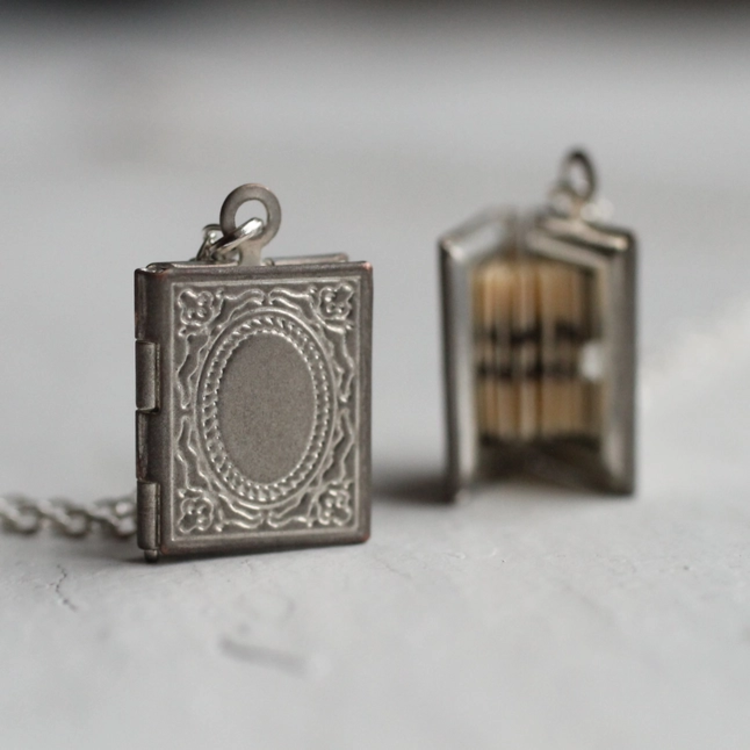 Silk Purse, Sow's Ear Book Locket Necklace