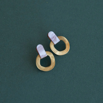 Pepper You 'Around' Brass Stud Earrings