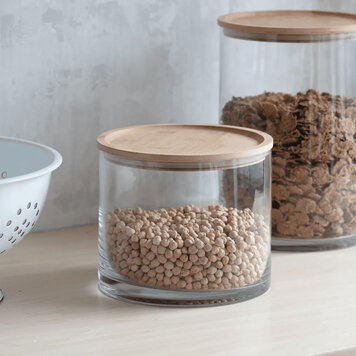Garden Trading Glass & Bamboo Storage Jar- Short