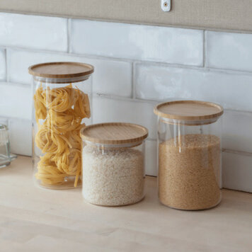 Garden Trading Glass & Bamboo Storage Jar- Tall