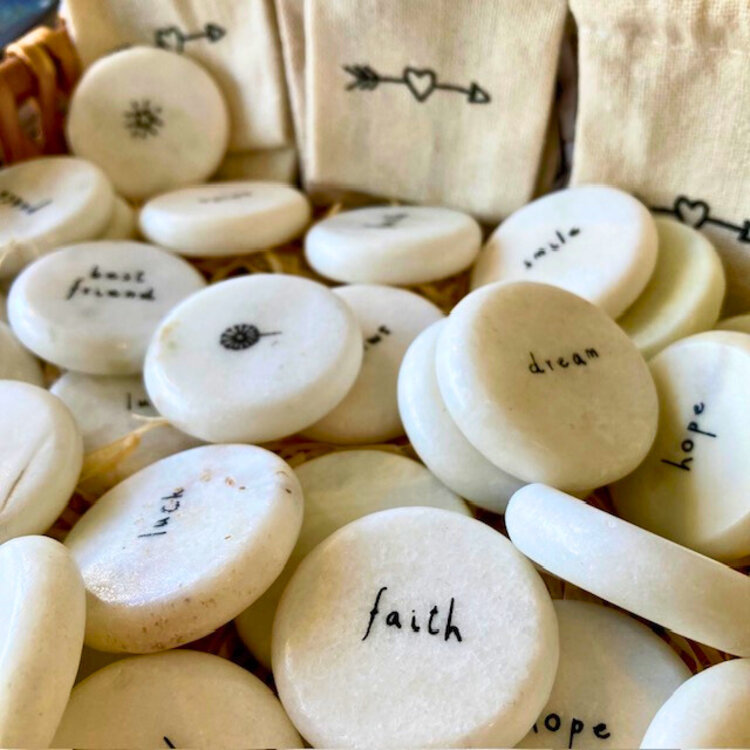 Send With Love Sentiment Pebble - Various Designs