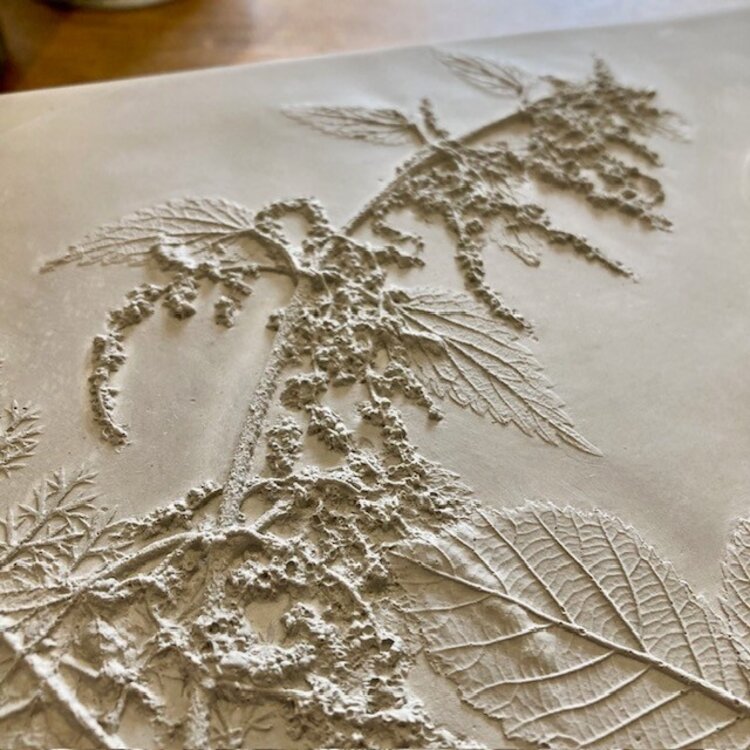 Rachel Dein Large Grey Nettle & Clover Plaque