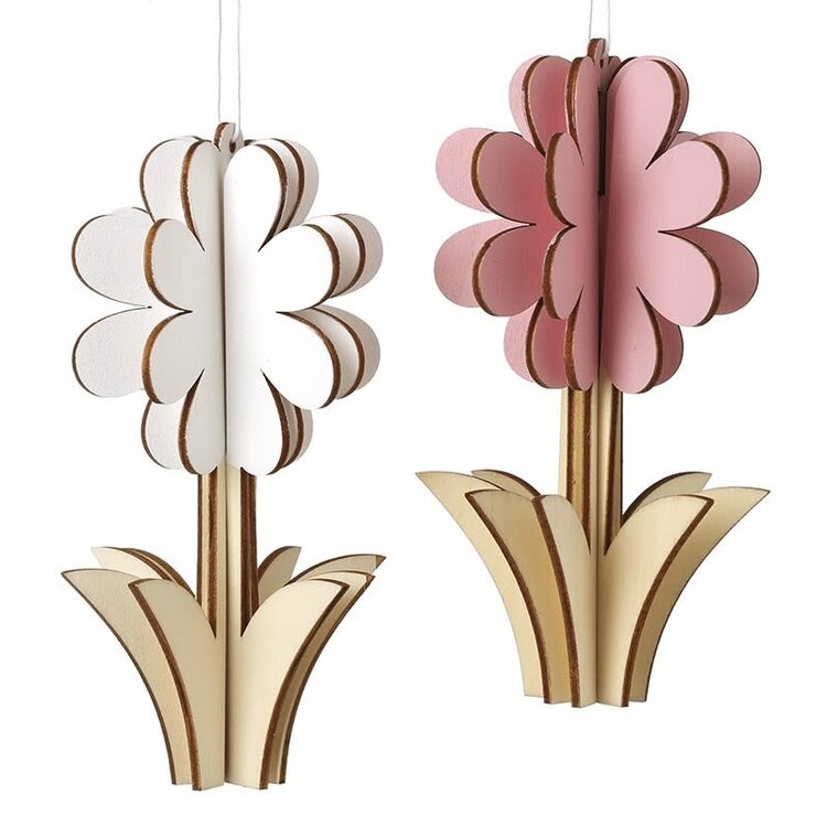 Heaven Sends Hanging Wooden Linear Daisy Decoration -