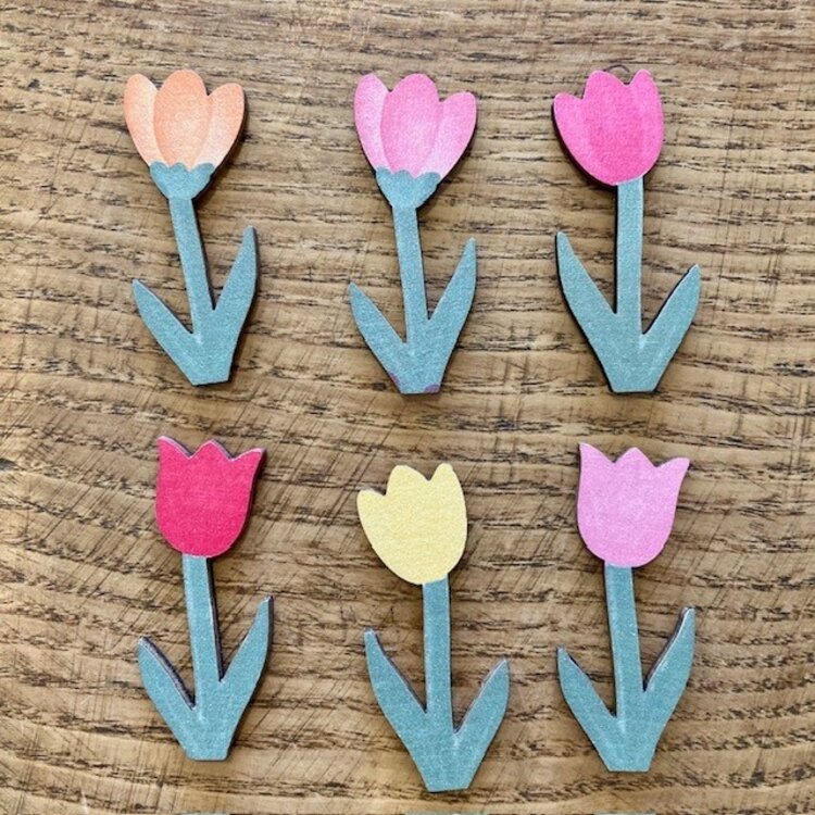 Heaven Sends Wooden Flower Embellishment - Assorted Colours