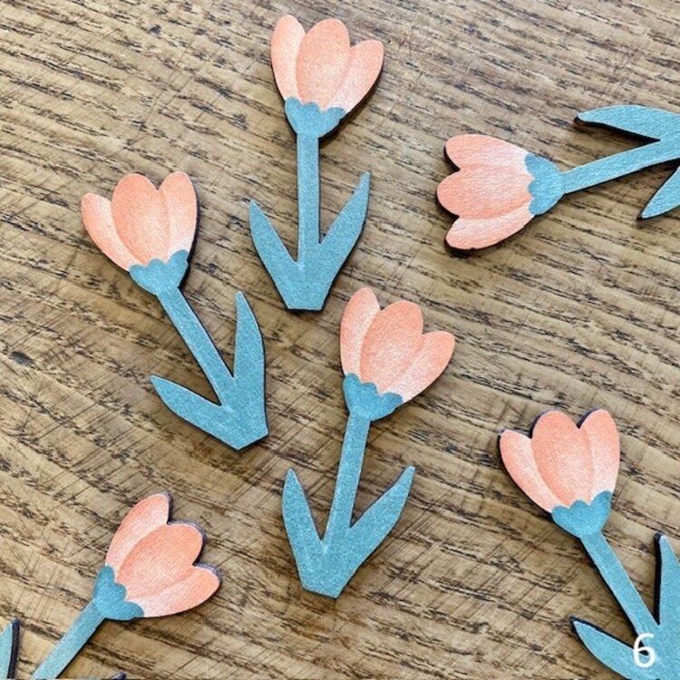 Heaven Sends Wooden Flower Embellishment - Assorted Colours