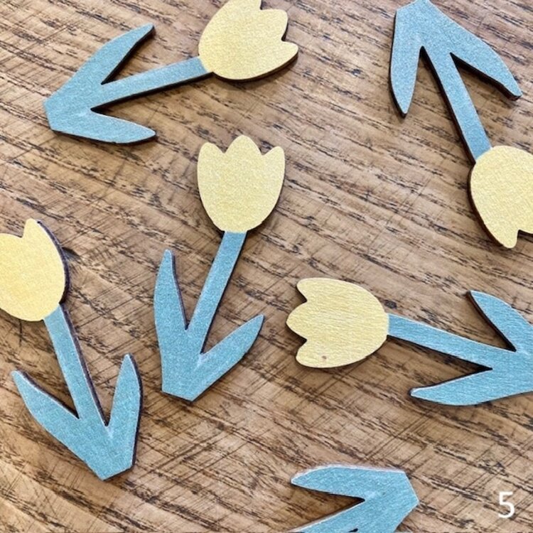 Heaven Sends Wooden Flower Embellishment - Assorted Colours