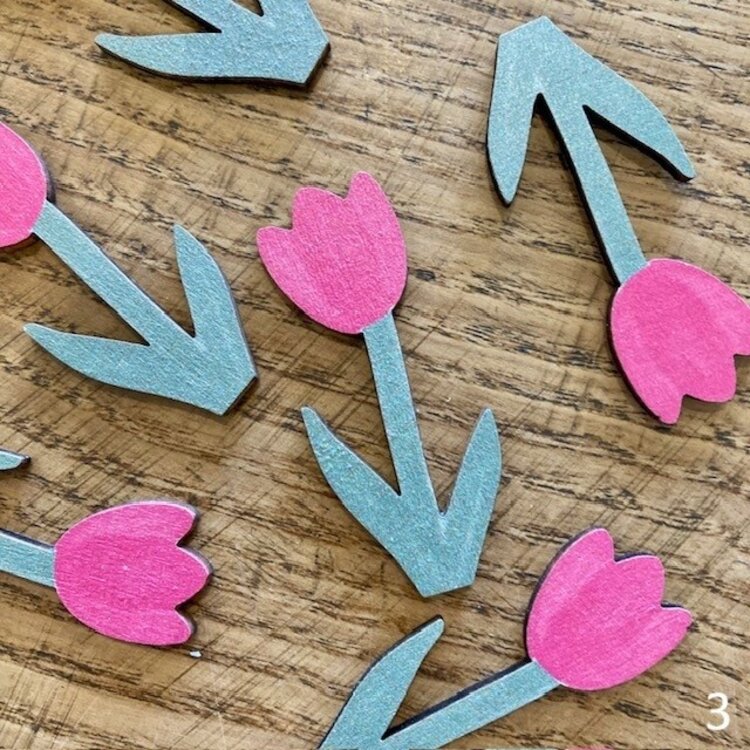 Heaven Sends Wooden Flower Embellishment - Assorted Colours