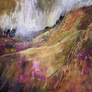 Judy Tate 'Misty Heathland Walk I' Pastel Print
