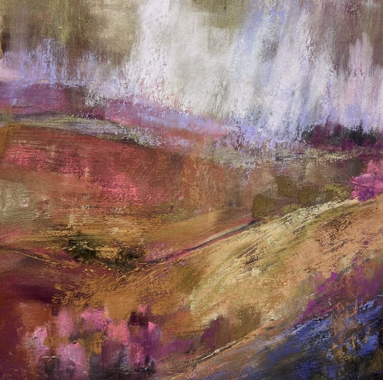 Judy Tate 'Misty Heathland Walk II' Pastel Print