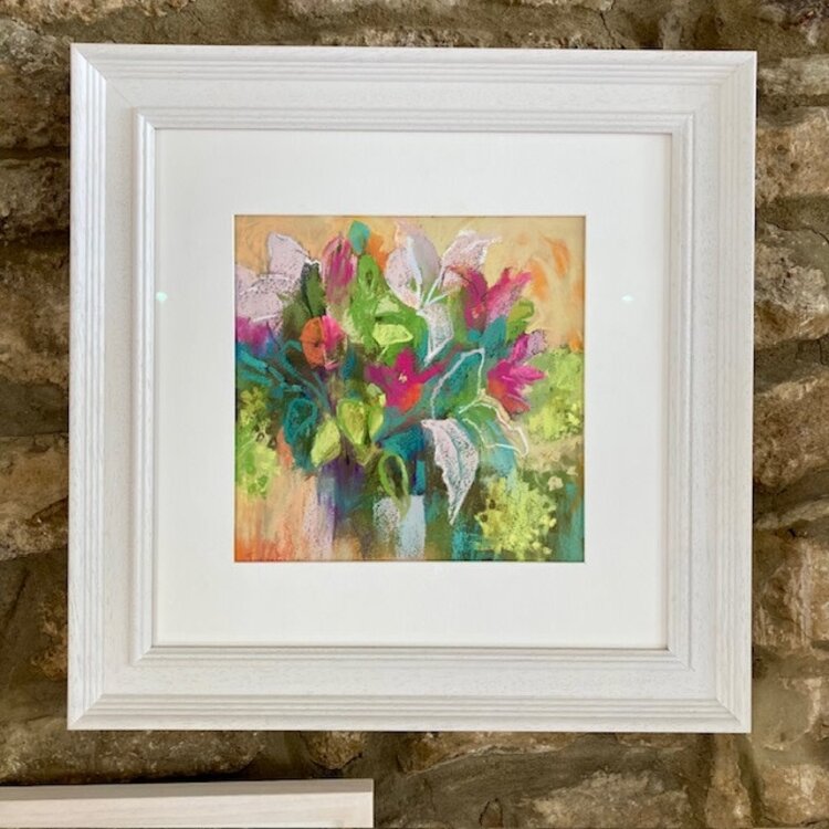Judy Tate 'White lilies' Pastel Original