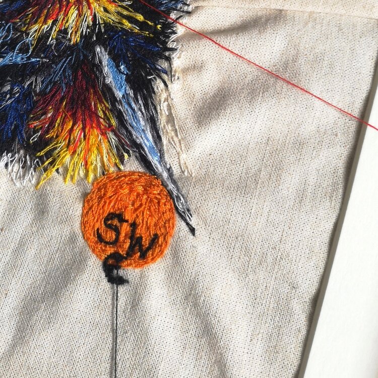 Suzy Wright Embroidered Bumblebee Original -