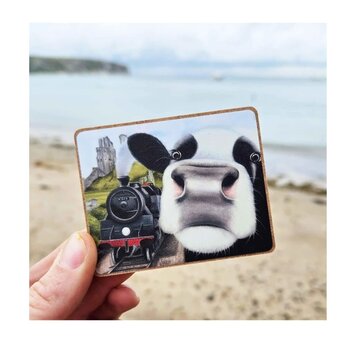 Lucy's Farm 'Moo Selfie at Corfe Railway' Magnet