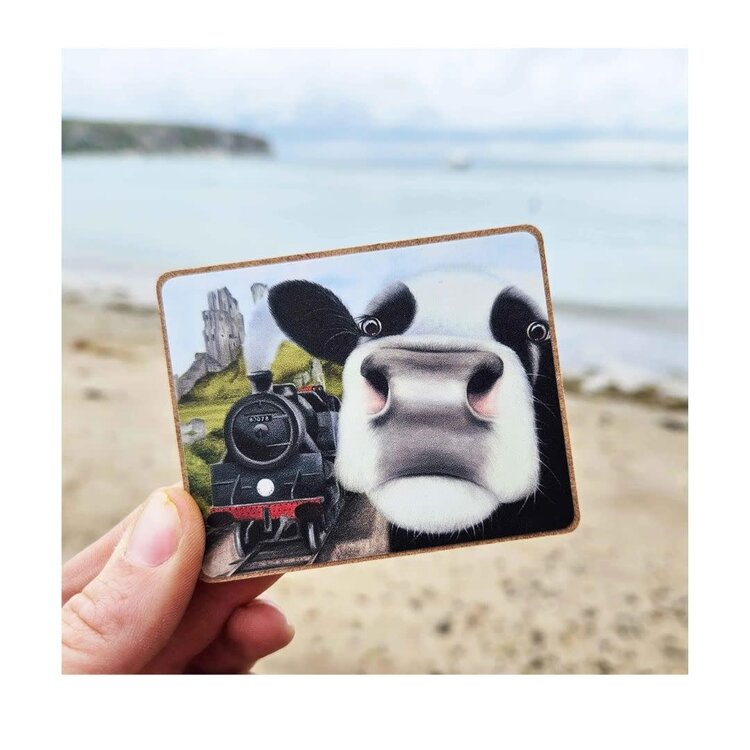Lucy's Farm 'Moo Selfie at Corfe Railway' Magnet