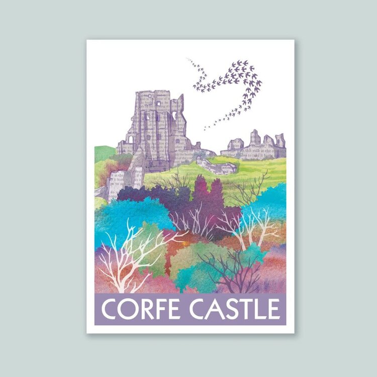 Maria Burns Corfe Castle Illustrated Print