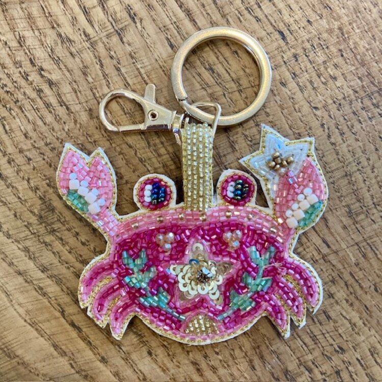 Powder Beaded Keyring- Seafaring Crab