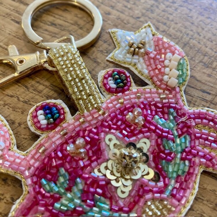 Powder Beaded Keyring- Seafaring Crab