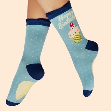 Powder Birthday Treat Socks- Denim