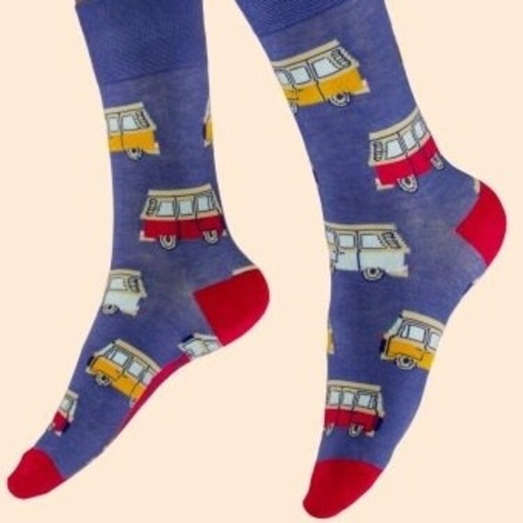 Powder Vintage Campervan Men's Socks- Blue