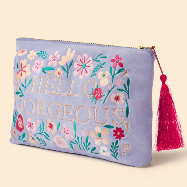 Powder 'Hello Gorgeous' Large Velvet Pouch