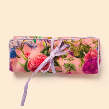 Powder Velvet Jewellery Roll- Floral Study