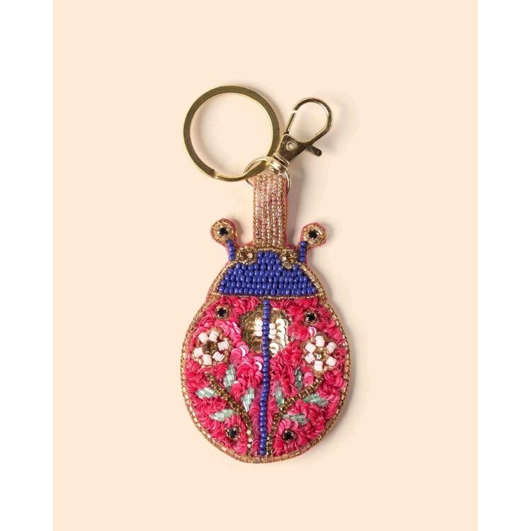 Powder Beaded Keyring- Lovely Ladybird