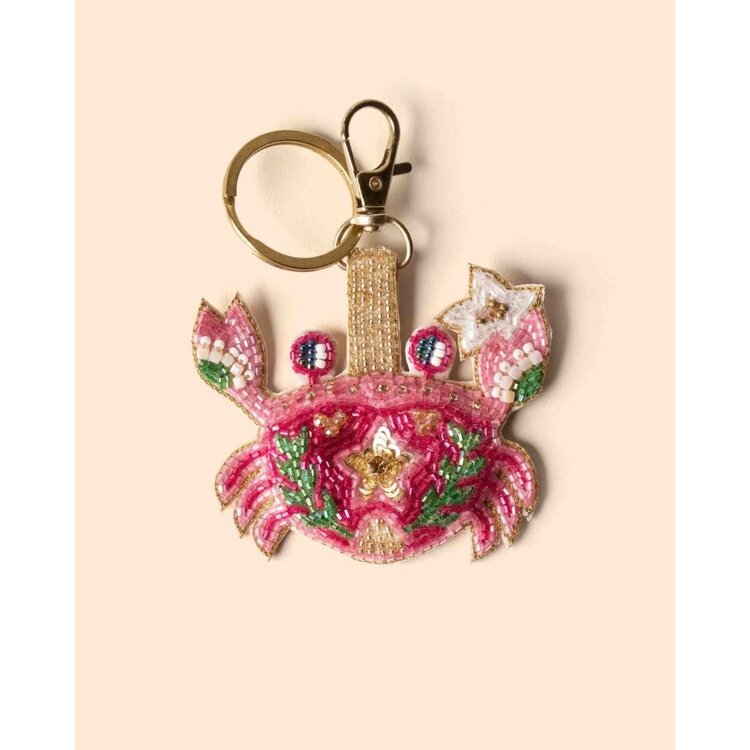 Powder Beaded Keyring- Seafaring Crab
