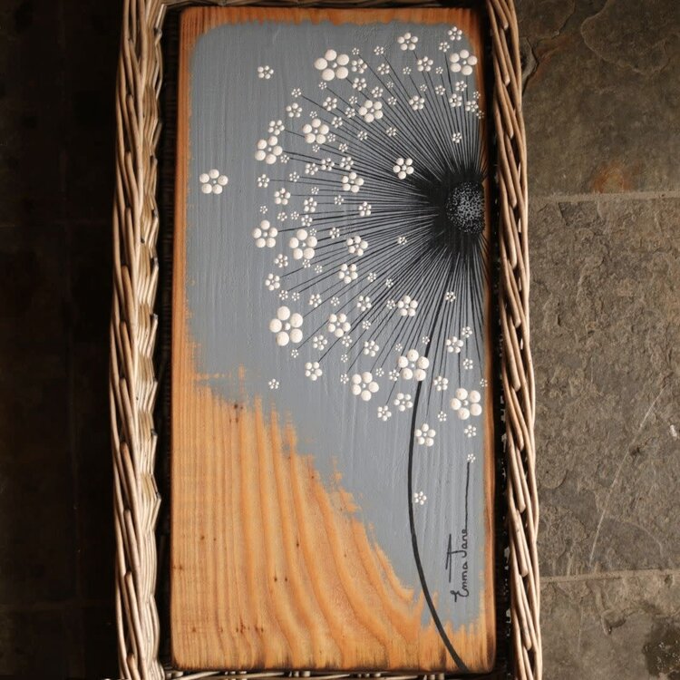 Emma Jane Medium Blue Painted Rustic Wood - M283