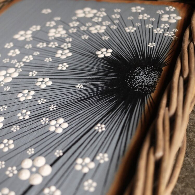 Emma Jane Medium Blue Painted Rustic Wood - M283