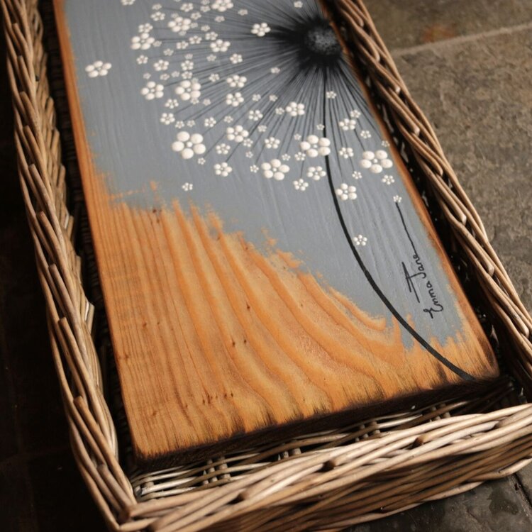 Emma Jane Medium Blue Painted Rustic Wood - M283