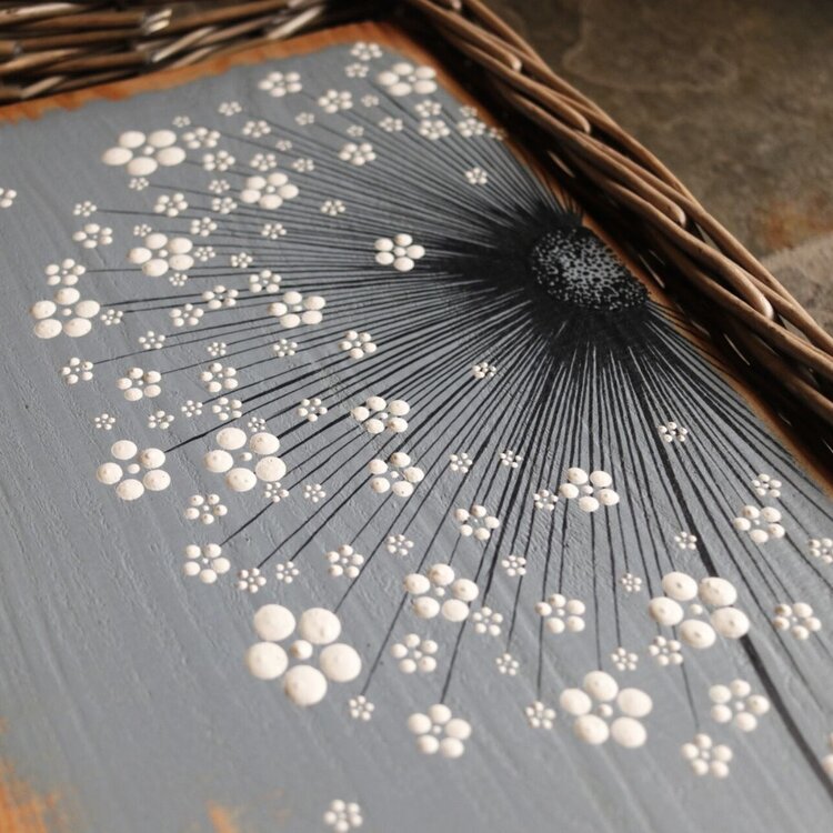 Emma Jane Medium Blue Painted Rustic Wood - M283