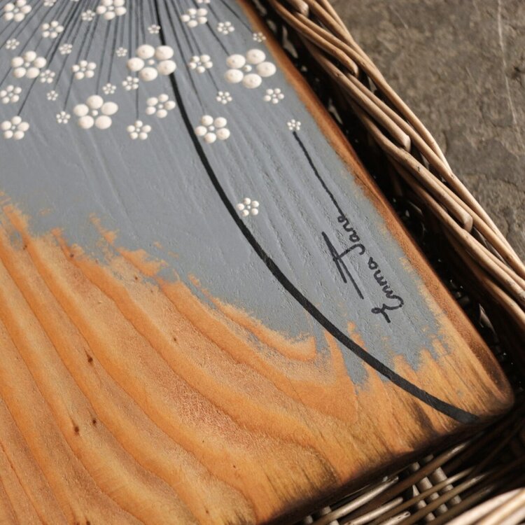 Emma Jane Medium Blue Painted Rustic Wood - M283