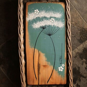 Emma Jane Medium Teal Painted Rustic Wood - M286