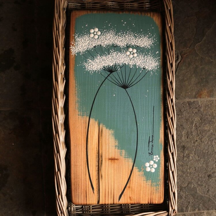 Emma Jane Medium Teal Painted Rustic Wood - M286