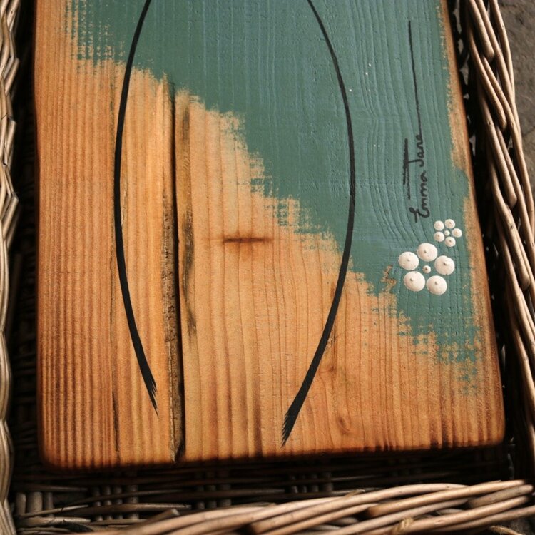 Emma Jane Medium Teal Painted Rustic Wood - M286