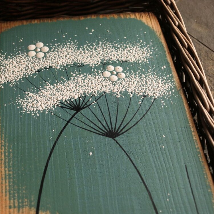 Emma Jane Medium Teal Painted Rustic Wood - M286