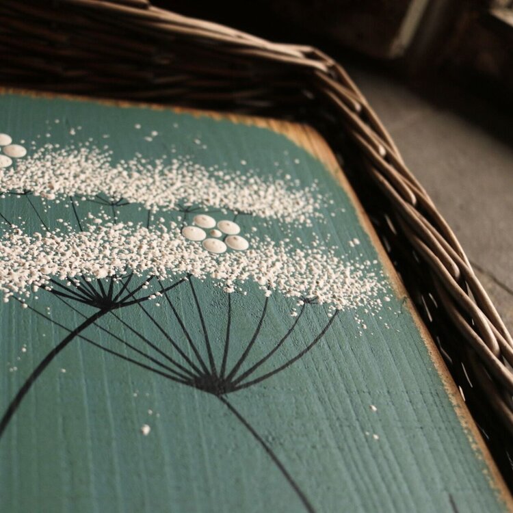 Emma Jane Medium Teal Painted Rustic Wood - M286