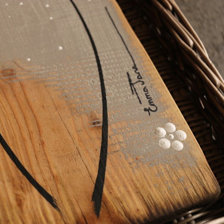 Emma Jane Medium Grey Painted Rustic Wood - M285