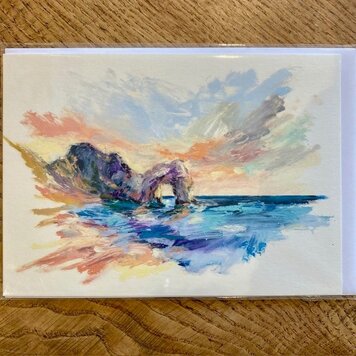 Eleanor Spalding 'Sunset On Durdle Door' Art Card
