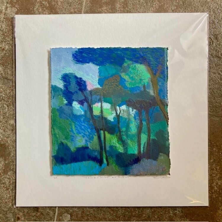Kim Day 'Sandy Hill At Night' Mounted Original